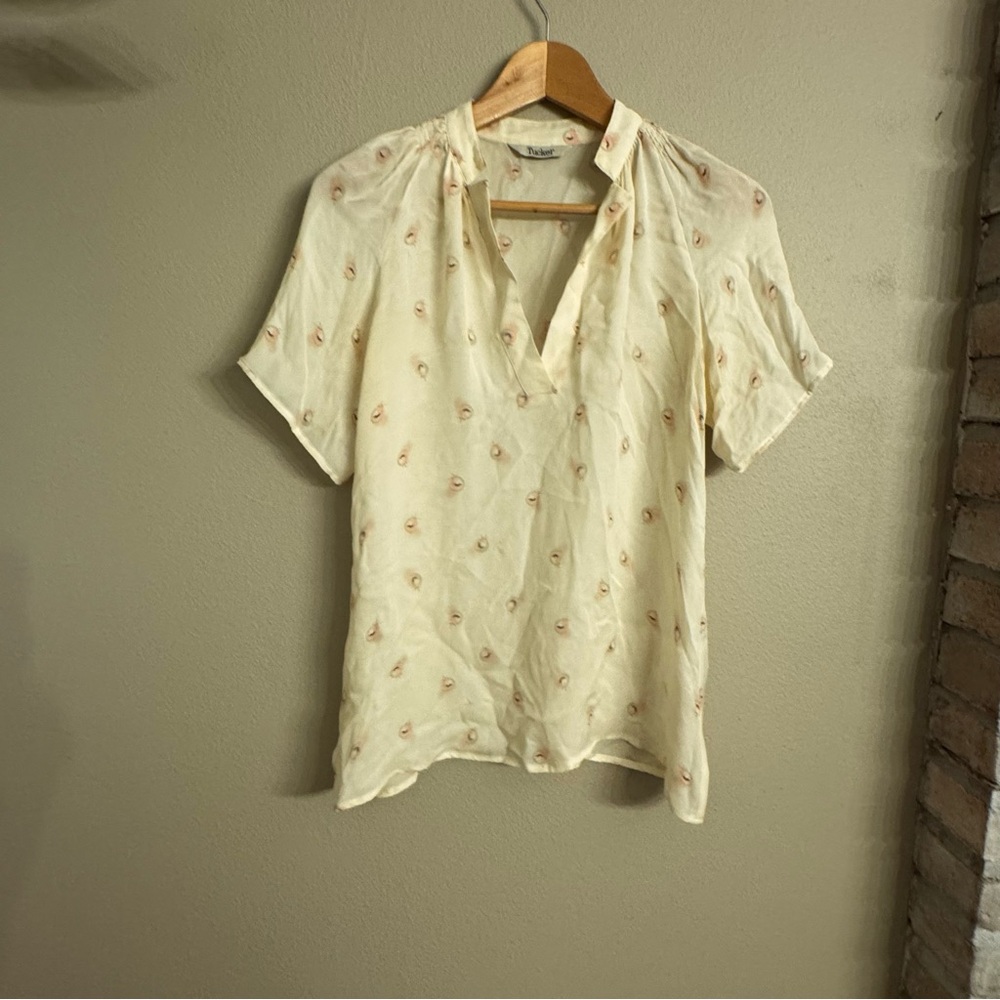 TUCKER NYC Silk Patterned Blouse
